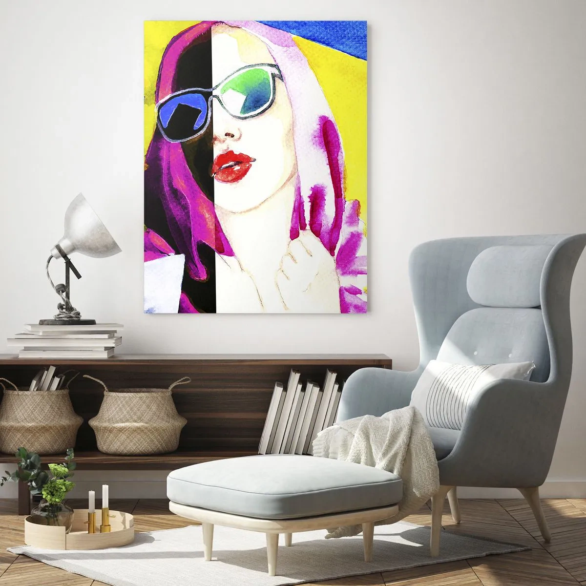 Glastavla - Bild på glas - Jag är varken vit eller svart - 80x120 cm
