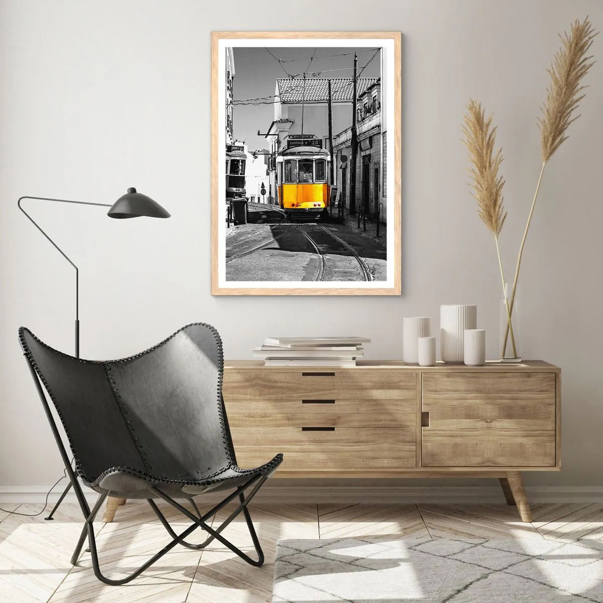 Affisch i ram av ljusek - Lissabons anda - 70x100 cm