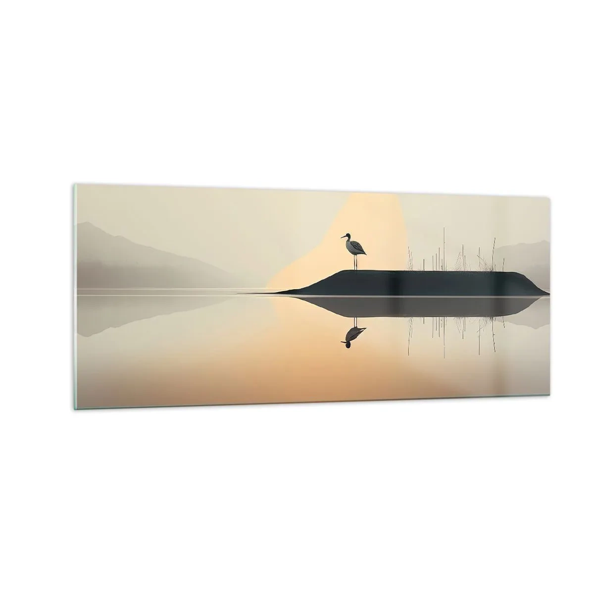 Glastavla - Bild på glas - Herre på sjön - 100x40 cm