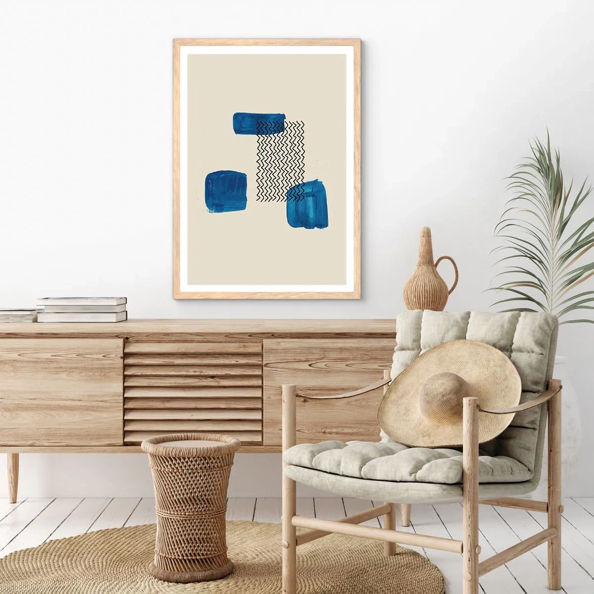 Affisch i ram av ljusek - Abstrakt kvartett - 61x91 cm