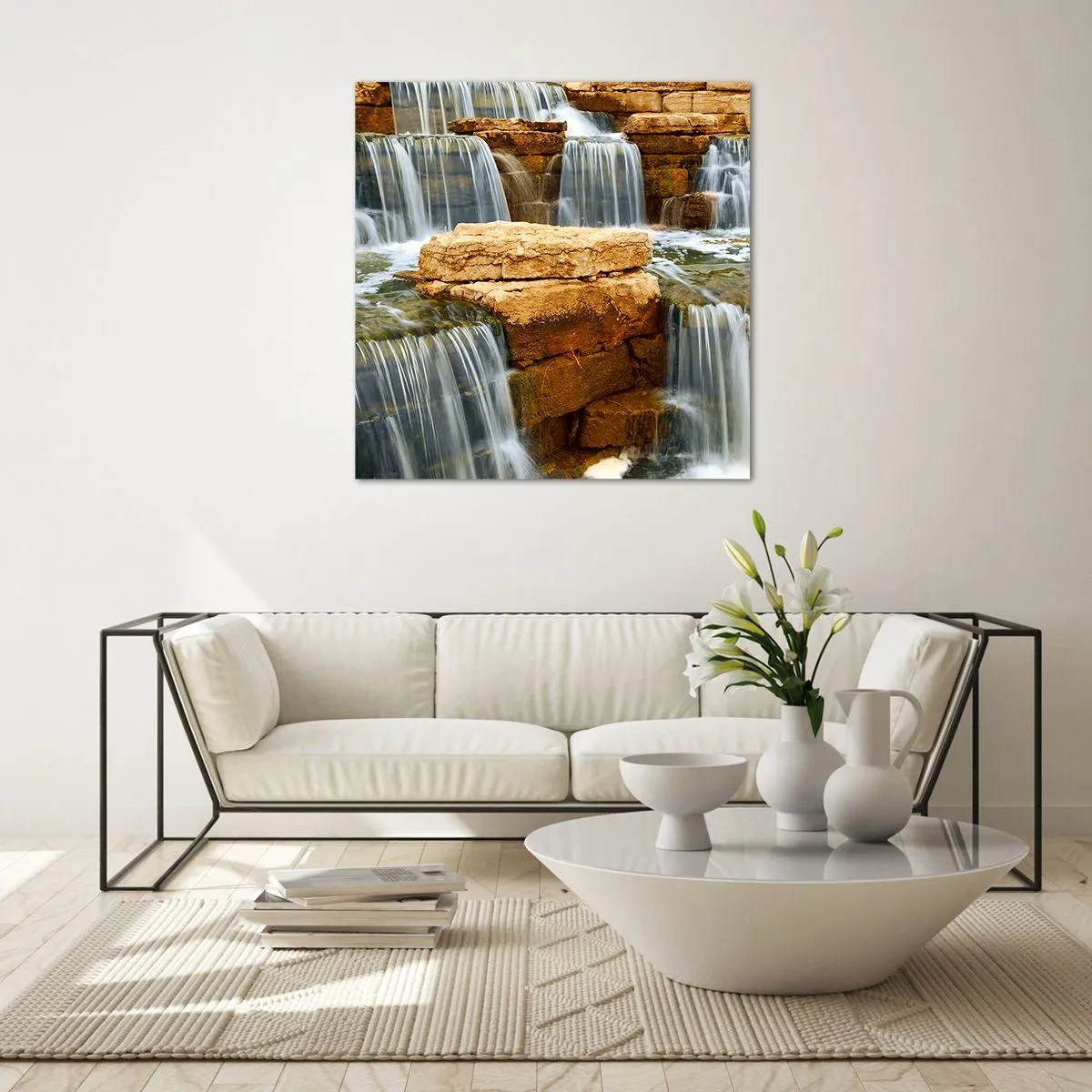 Glastavla - Bild på glas - Trappan till himlen - 60x60 cm