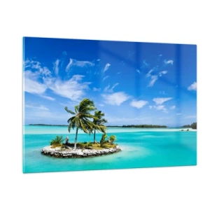 Glastavla - Bild på glas - Paradis på jorden - 120x80 cm