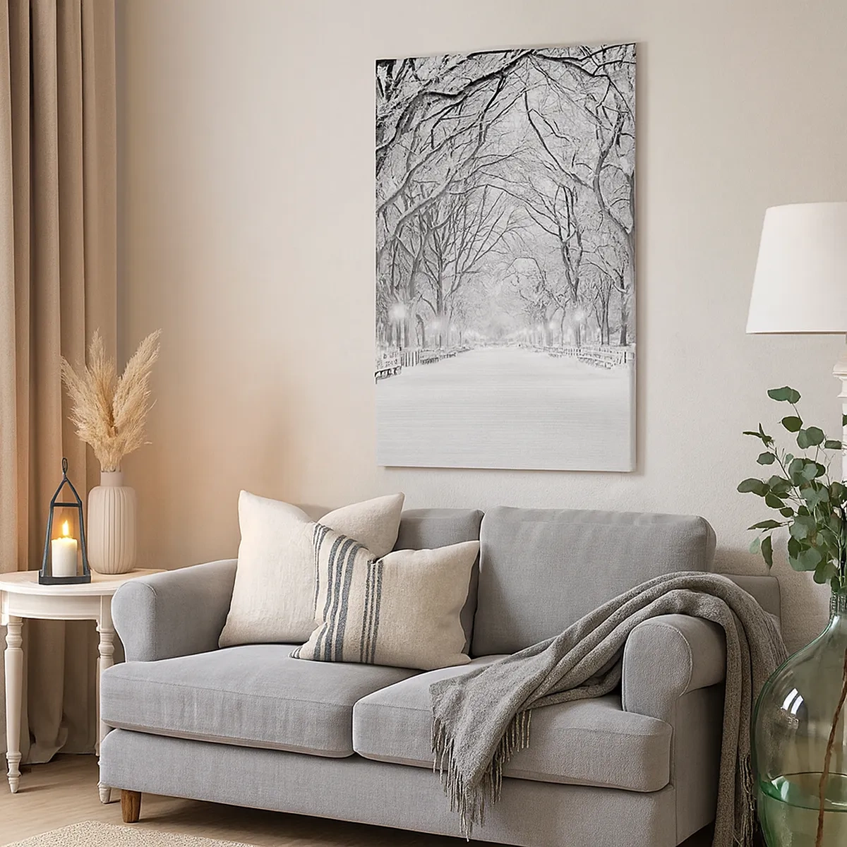 Canvastavla - Bild på duk - De fyra årstiderna - vinter - 50x70 cm