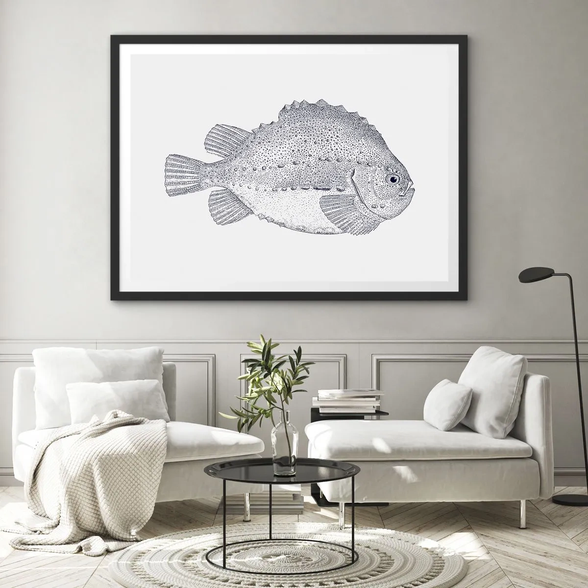 Affisch i svart ram - Till naturforskarens album - 70x50 cm