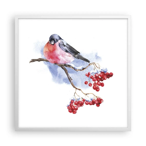 Affisch i vit ram - Vinter i färger - 60x60 cm