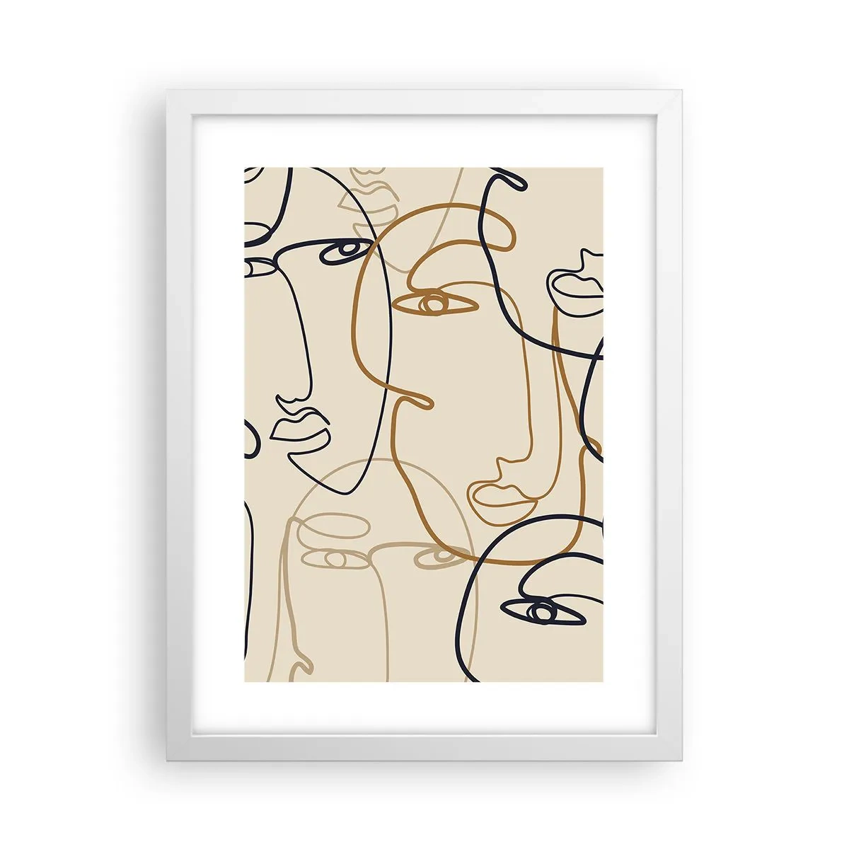 Affisch i vit ram - Mångfaldigad porträtt - 30x40 cm