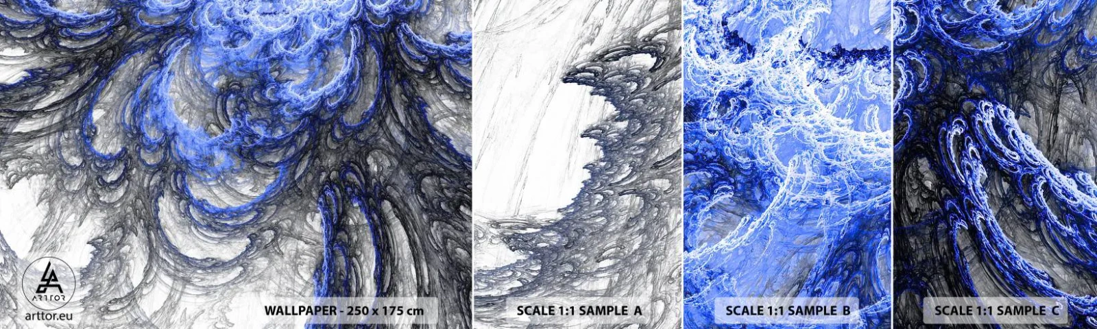 Fototapet Prov Standard Eco - Vågens födsel - Abstraktion, Bit, Modernt mönster - 100x30 cm