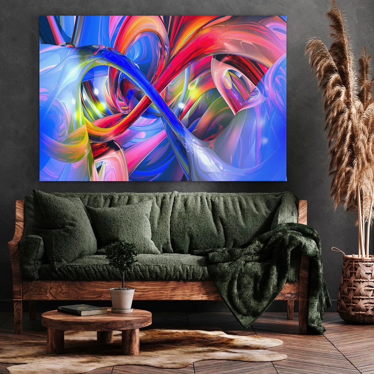 Canvastavla - Bild på duk - Färgdans - 100x70 cm