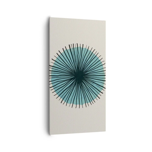 Canvastavla - Bild på duk - Radier mot blått - 65x120 cm