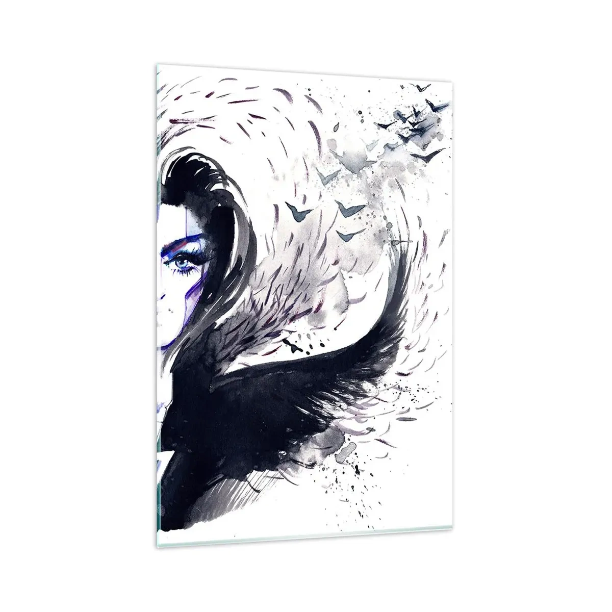 Glastavla - Bild på glas - Demonisk och vacker - 80x120 cm