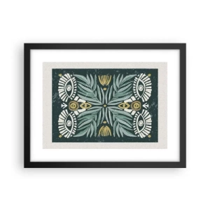 Affisch i svart ram - Som ett folkligt mönster - 40x30 cm