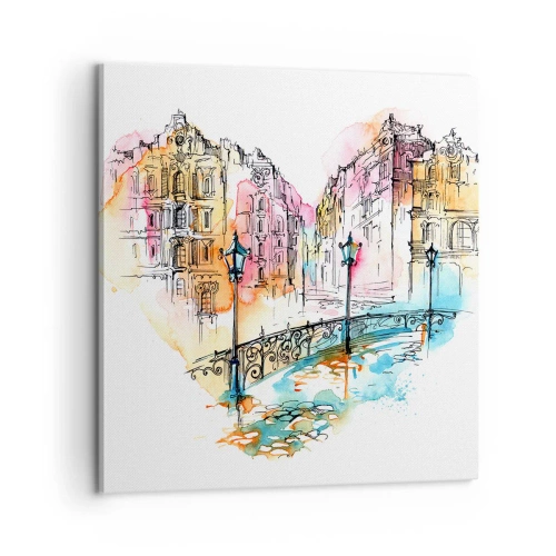 Canvastavla - Bild på duk - Stadens hjärta - 60x60 cm