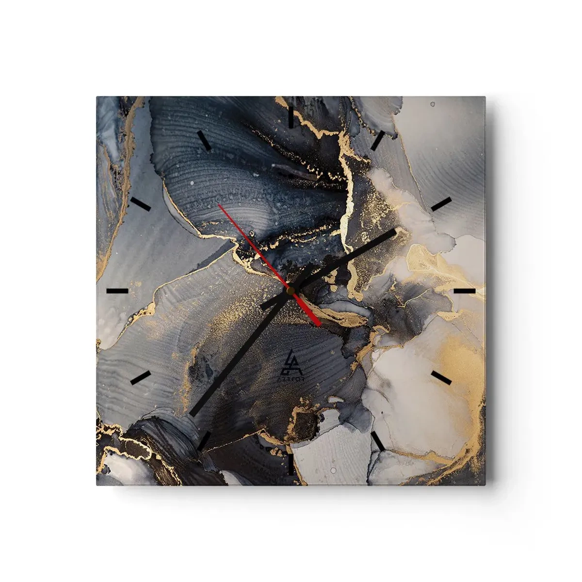 Väggklocka - Klocka på glas - En stens liv - 40x40 cm