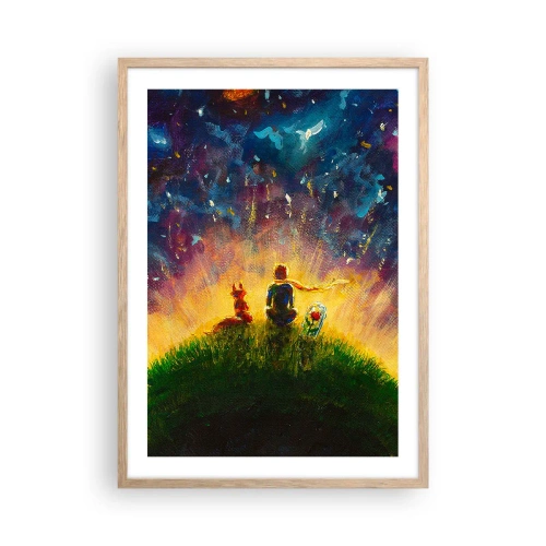 Affisch i ram av ljusek - Kärlek och vänskap - hela världen - 50x70 cm