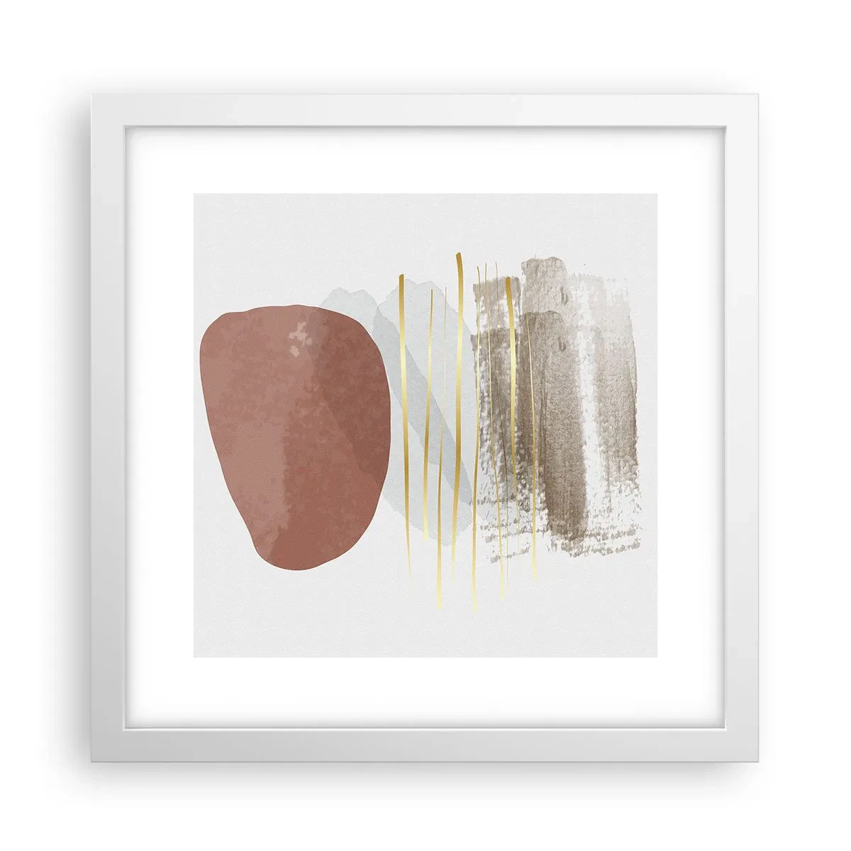 Affisch i vit ram - Abstrakt pelargång - 30x30 cm