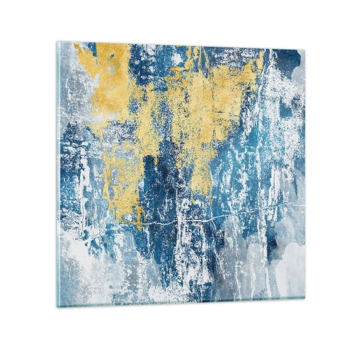 Glastavla - Bild på glas - En väderfylld abstraktion - 40x40 cm