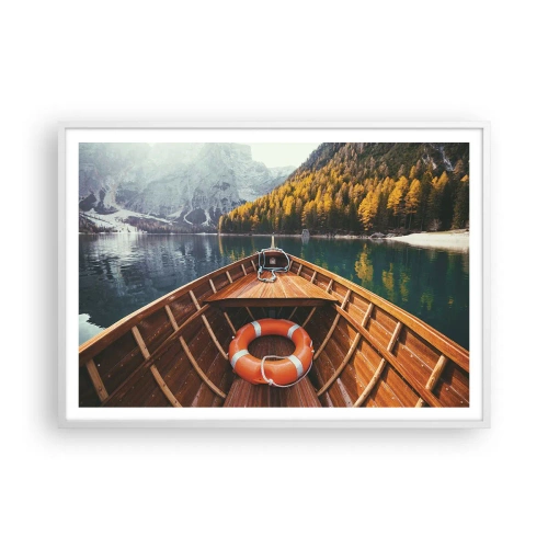 Affisch i vit ram - Utflykt i fjällen - 100x70 cm