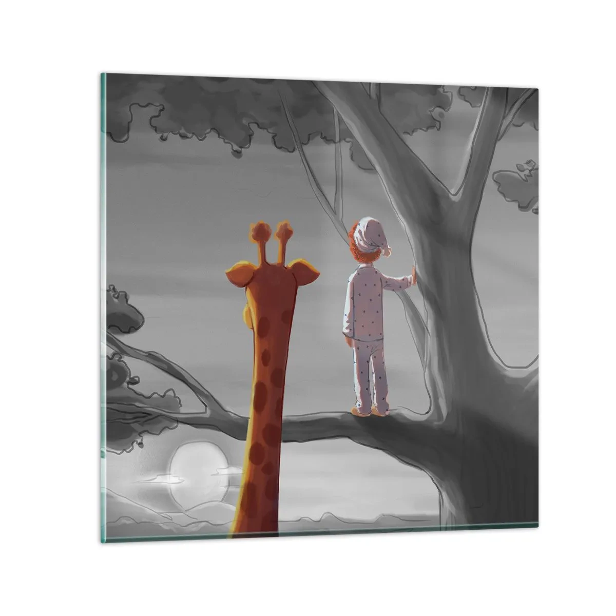 Glastavla - Bild på glas - Det händer på riktigt - 60x60 cm