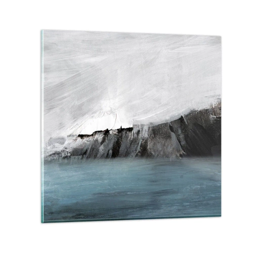 Glastavla - Bild på glas - Vatten - jord: en krock mellan elementen - 30x30 cm