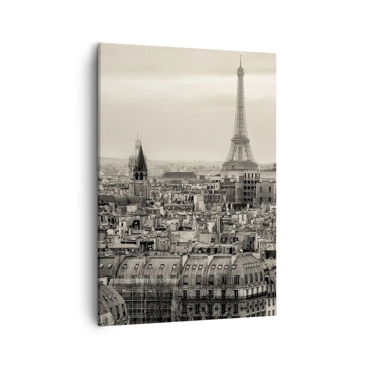 Canvastavla - Bild på duk - Över Paris tak - 50x70 cm