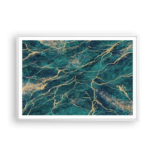 Affisch i vit ram - Guldåder - 100x70 cm