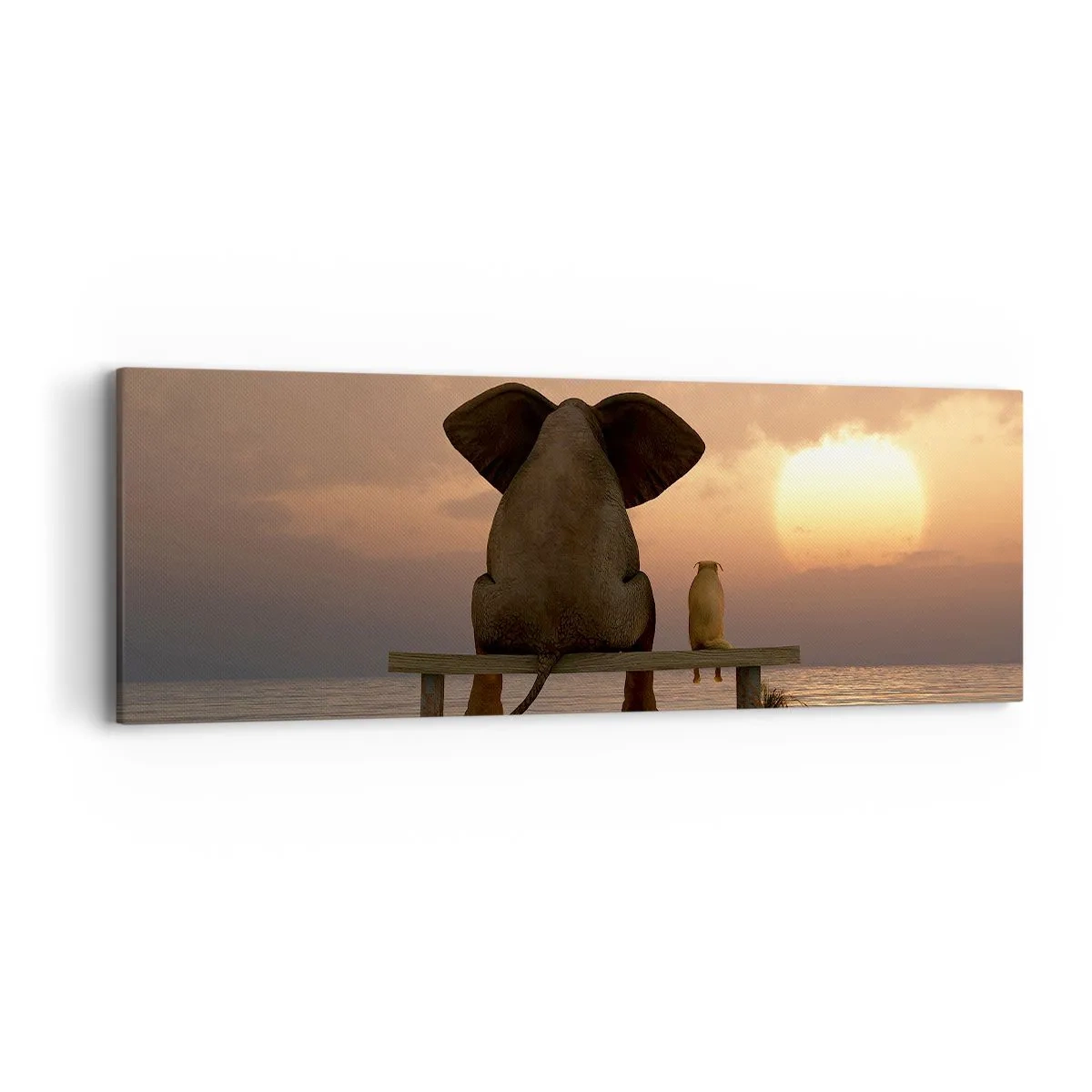 Canvastavla - Bild på duk - Det är bra att vara tyst tillsammans - 90x30 cm