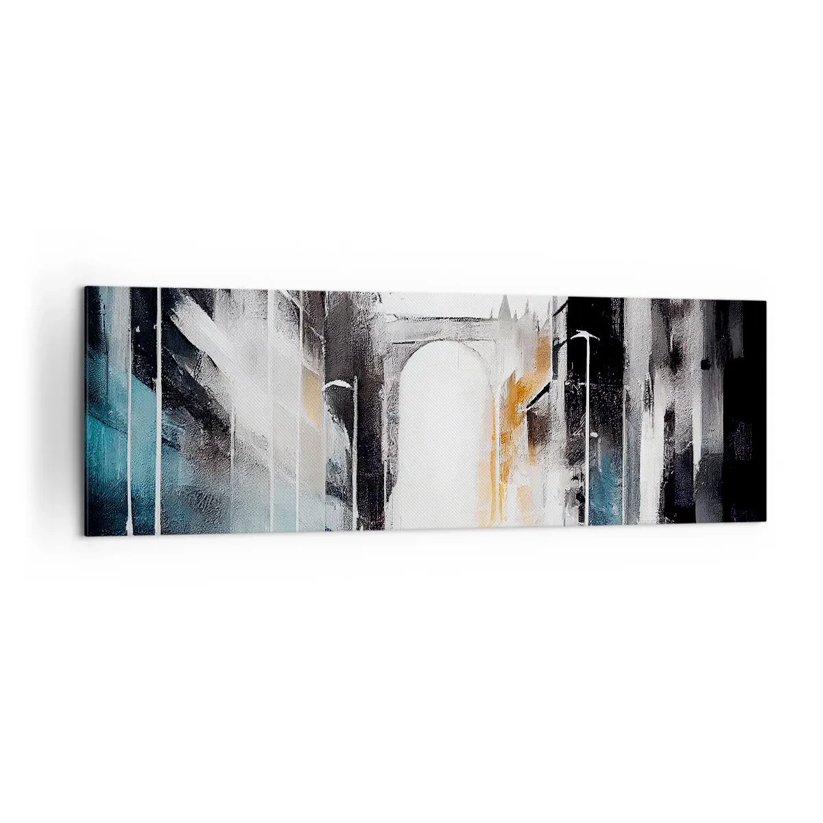 Canvastavla - Bild på duk - Stadsstudie: arkitektur och rörelse - 160x50 cm
