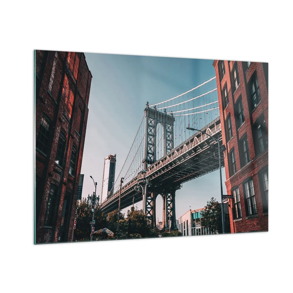 Glastavla - Bild på glas - Över stadens vågor - 100x70 cm