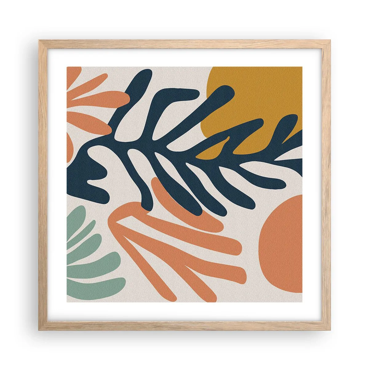 Affisch i ram av ljusek - Korallhav - 50x50 cm