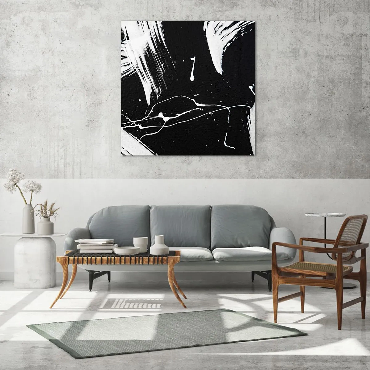 Glastavla - Bild på glas - Bryta mörkret - 60x60 cm