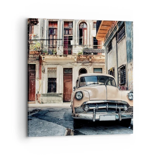 Canvastavla - Bild på duk - Siesta i Havana - 70x70 cm