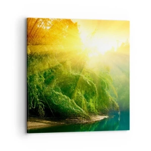 Canvastavla - Bild på duk - Sjunka i solen och skuggan - 70x70 cm