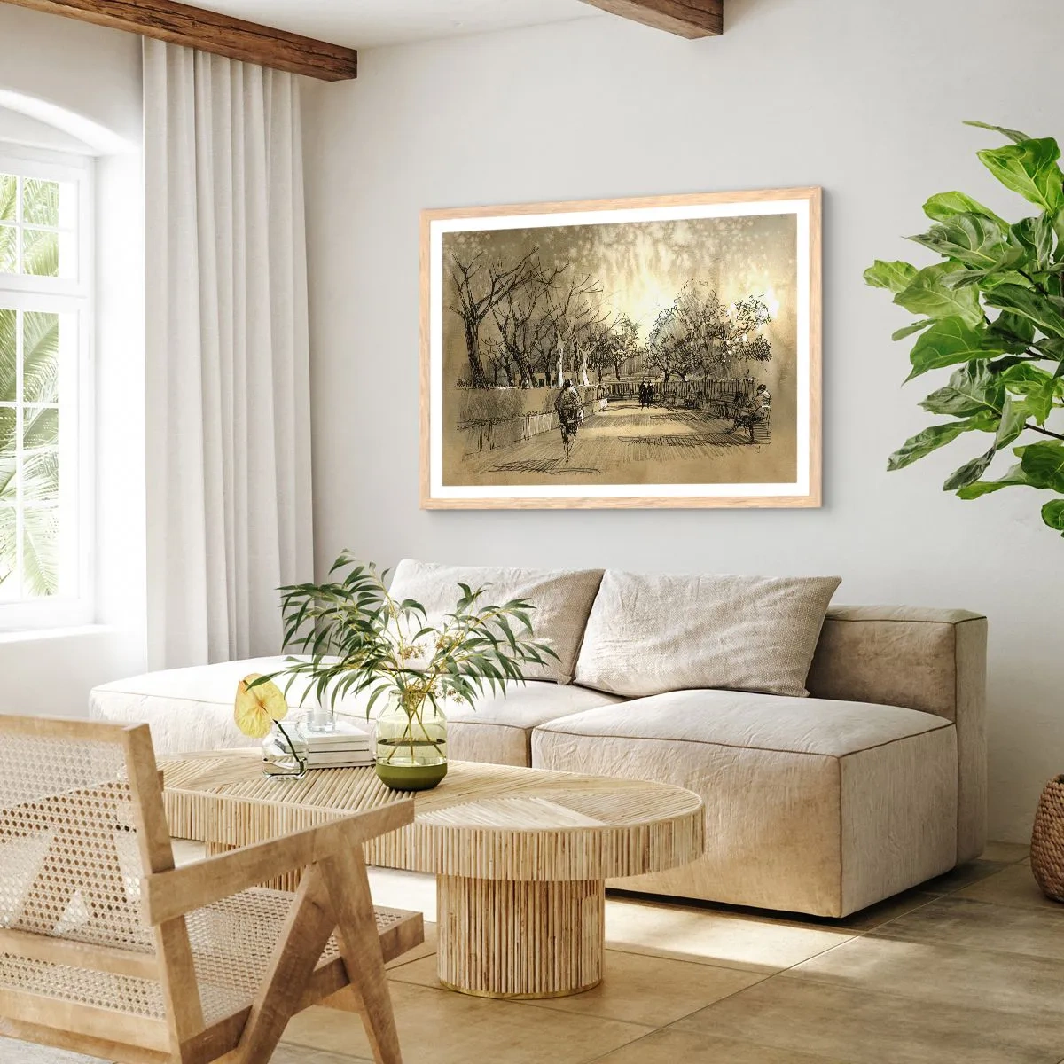 Affisch i ram av ljusek - En stund fångad med penna - 100x70 cm