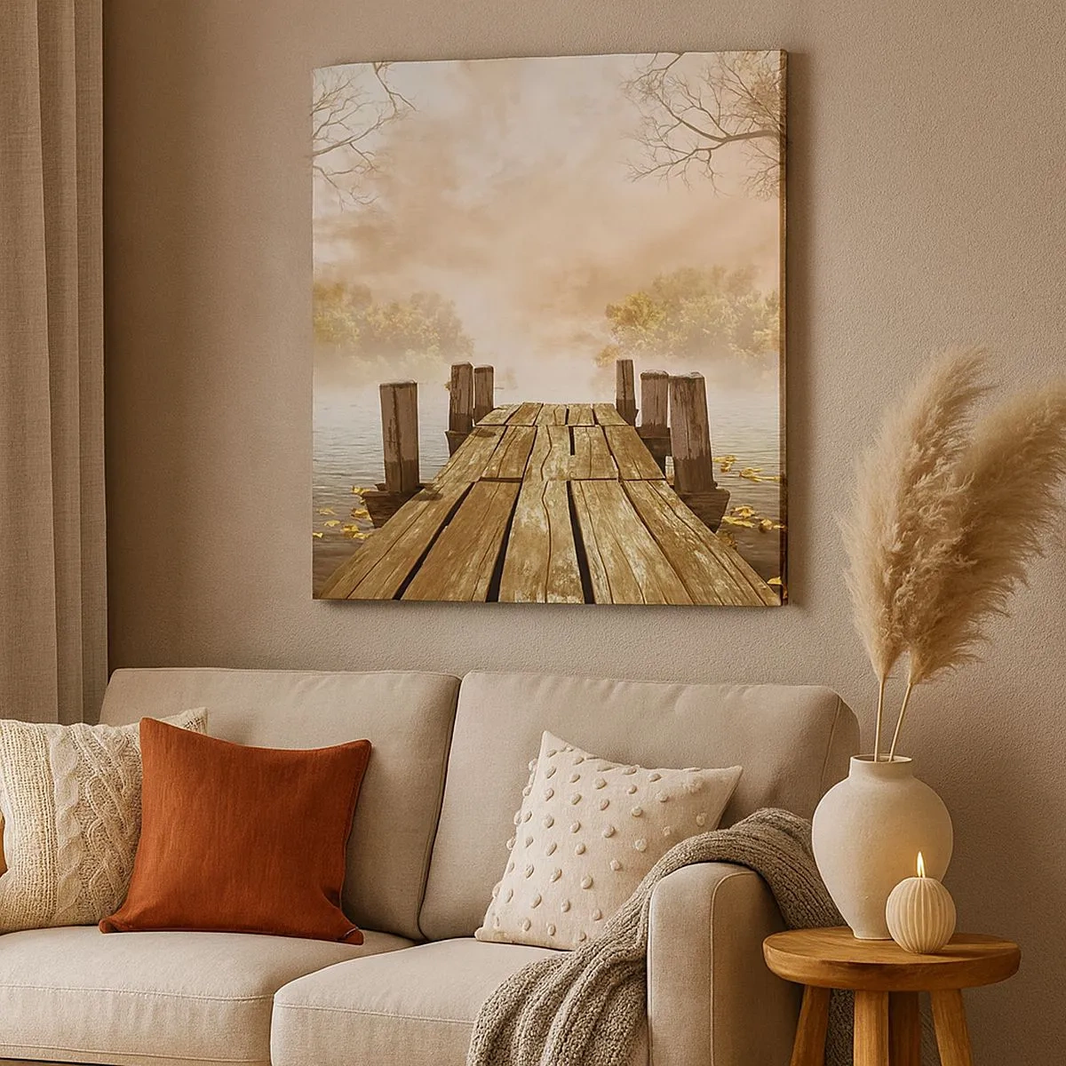 Canvastavla - Bild på duk - Höstledsen - 30x30 cm