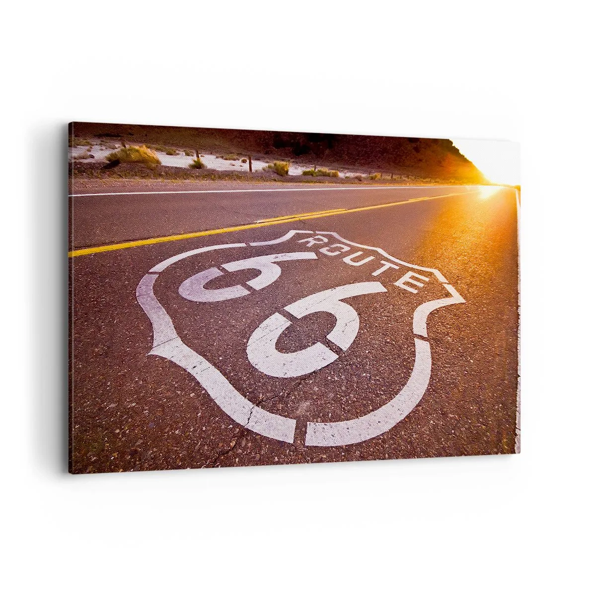 Canvastavla - Bild på duk - Den kända Route 66 - 100x70 cm