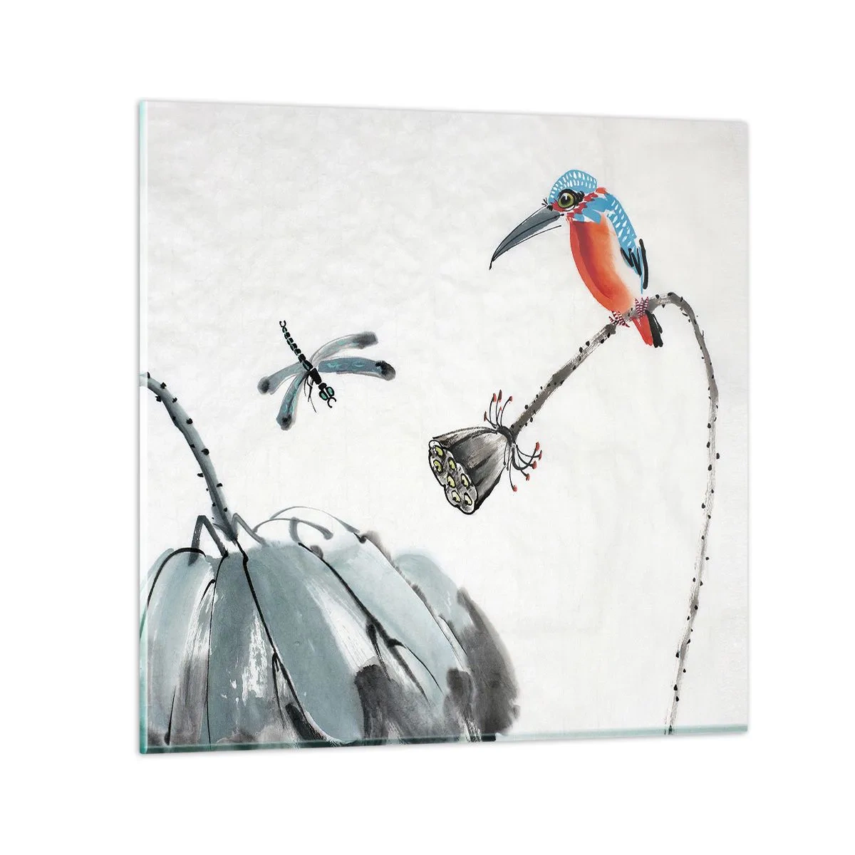 Glastavla - Bild på glas - Ängens liv - 30x30 cm
