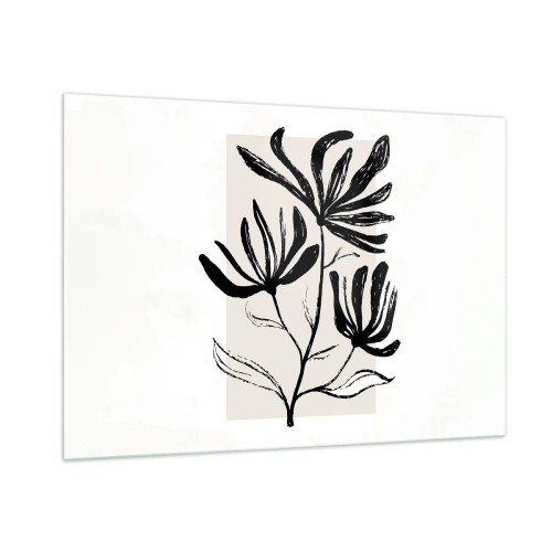 Glastavla - Bild på glas - Skiss för ett herbarium - 100x70 cm