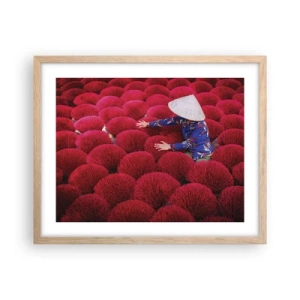 Affisch i ram av ljusek - På ett risfält - 50x40 cm