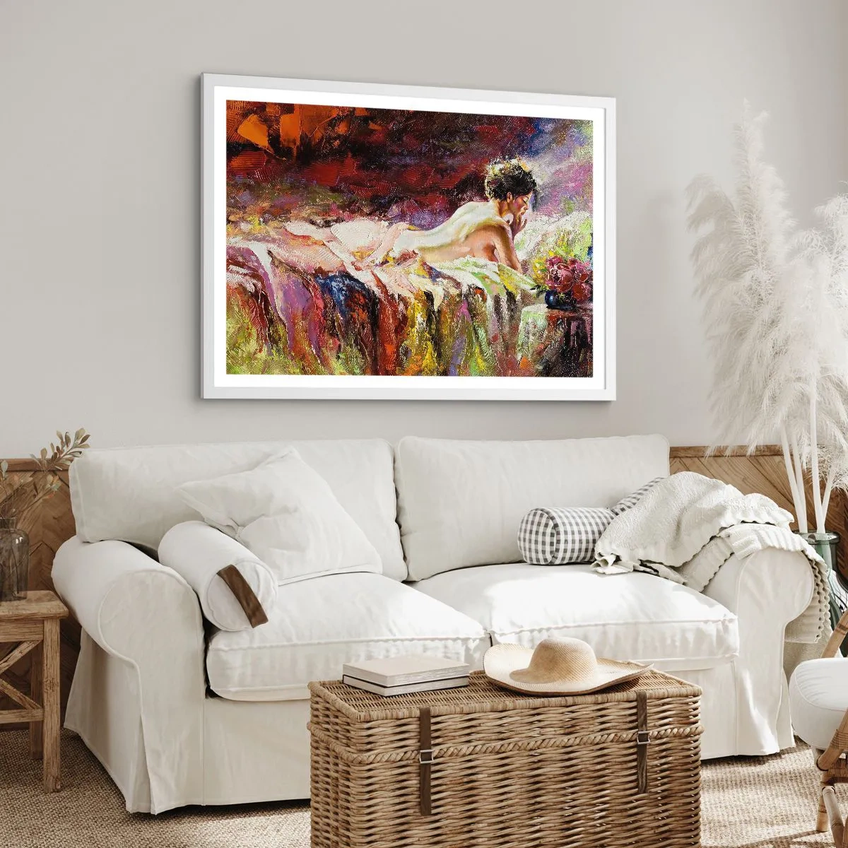 Affisch i vit ram - Venus försänkt i sina tankar - 100x70 cm