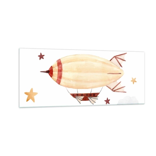 Glastavla - Bild på glas - Luftskepp - 100x40 cm