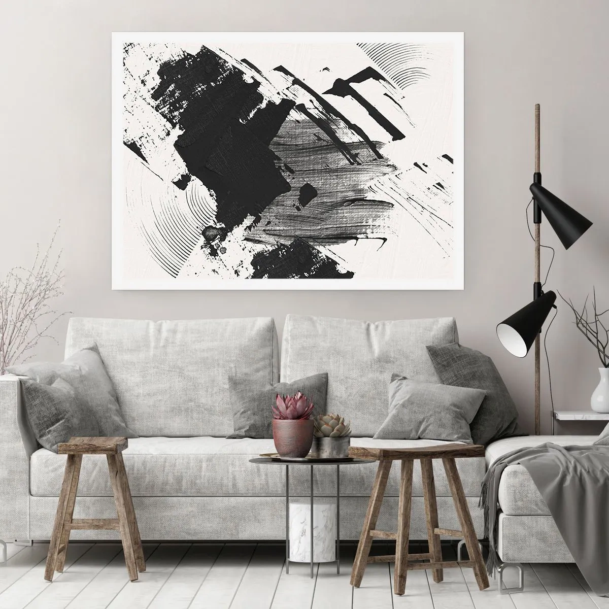 Affisch - Abstraktion - uttrycket av svart - 91x61 cm