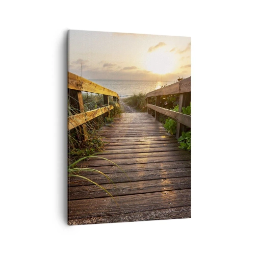 Canvastavla - Bild på duk - Direkt till stranden - 50x70 cm