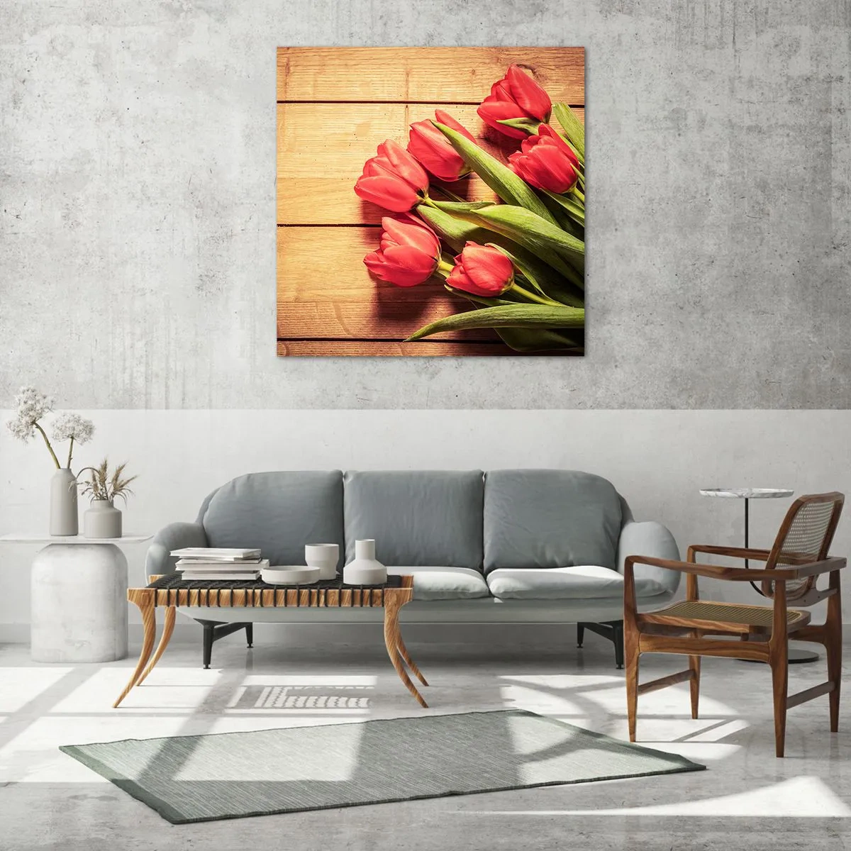 Glastavla - Bild på glas - Vårförklaran - 70x70 cm