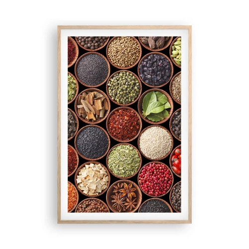 Affisch i ram av ljusek - Världens alla smaker - 61x91 cm