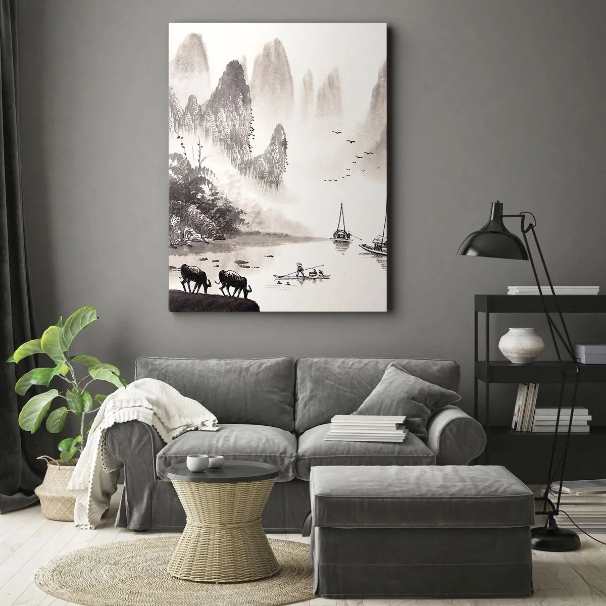 Canvastavla - Bild på duk - Österns exotiska vardag - 50x70 cm
