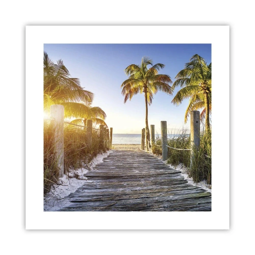 Affisch - Raka vägen till paradiset - 40x40 cm