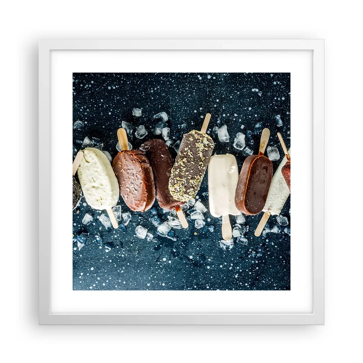 Affisch i vit ram - Smak av varm sommar - 40x40 cm