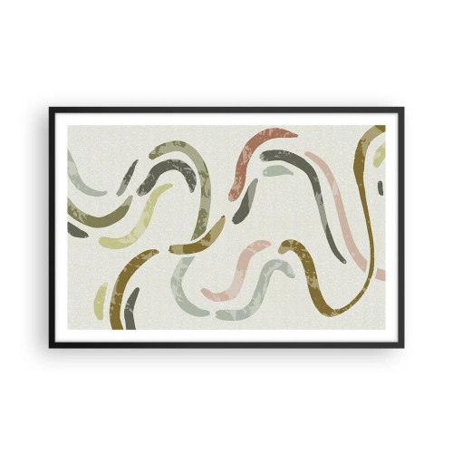Affisch i svart ram - Abstraktionens glada dans - 91x61 cm