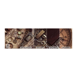 Fototapet Prov Standard Eco - Äventyret kallar - Världskarta, Kompass, Revolver - 100x30 cm