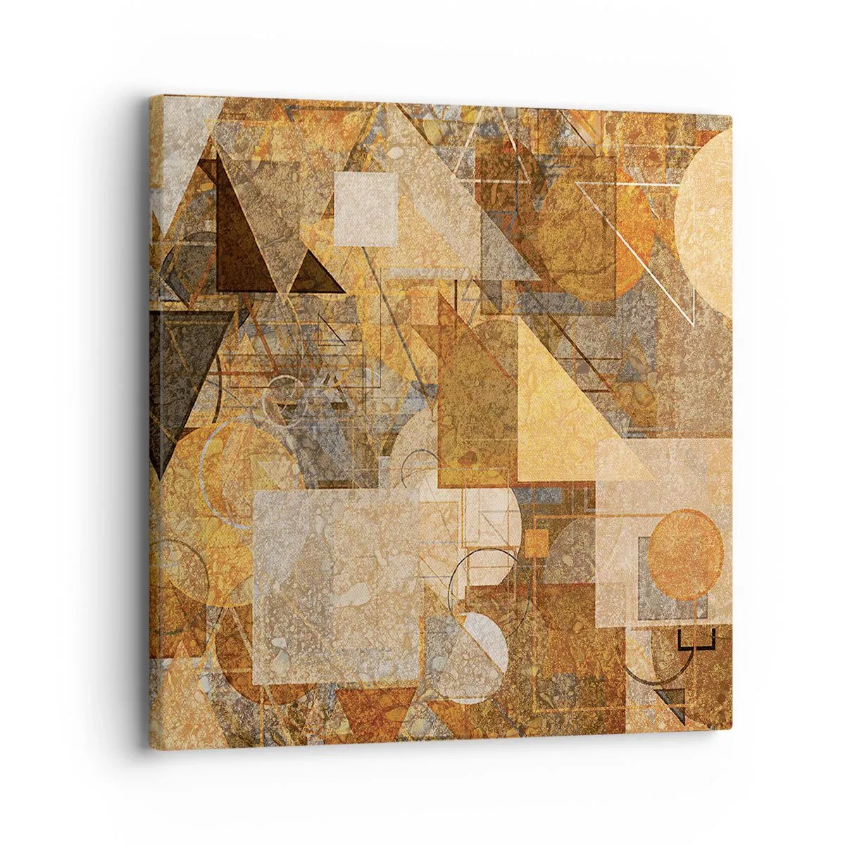 Canvastavla - Bild på duk - Kubistisk studie i brun - 30x30 cm